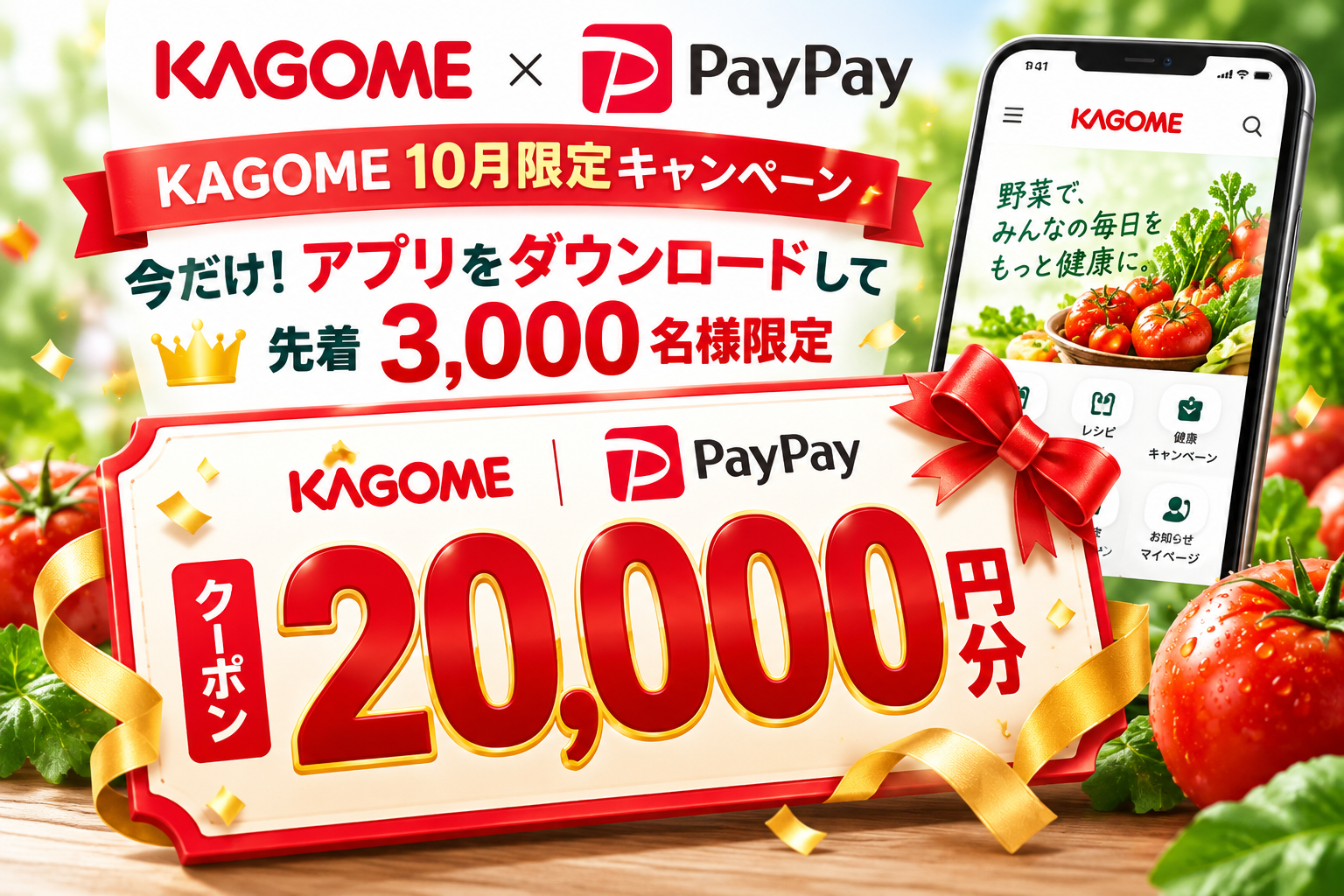 KAGOMEとPayPayをテーマにした画像